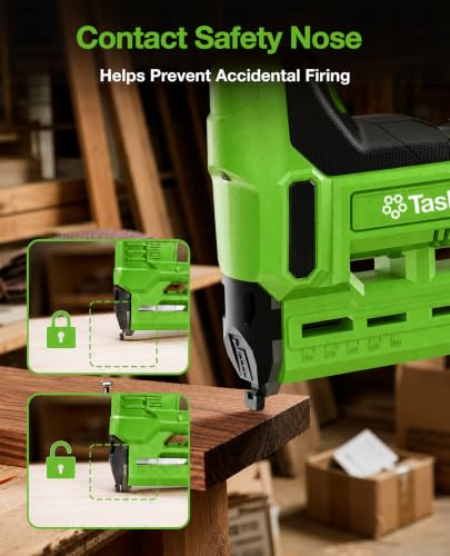 Image of TaskStar 18-Gauge Cordless Brad Nailer: 20V 2-in-1 Electric Nail Gun with 2 Batteries, 1000pcs Nails & Staples, Adjustable Depth Staple Gun for Wood, Drywall, Upholstery & DIY Projects