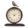 Retro mantel clock table top bird clock antique metal silent non ticking clockdesk clock for living room bedroom office desktop decoration  urban country home decor