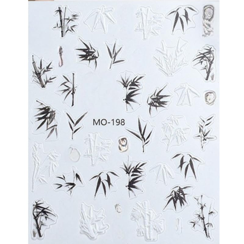Adhesive Nail Sticker Decals | Bamboo Landscape Nail Art Stickers | Realistic Nature-Inspired-image-26