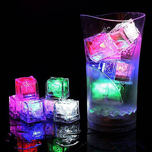 Cubos de hielo LED impermeables 12 piezas multicolor miniatura 5