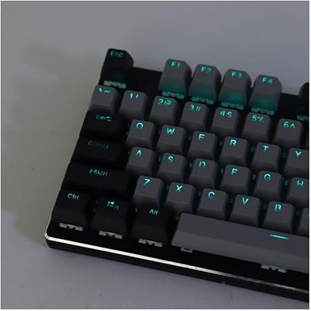 Keyboard keycaps 104 Key SA Profile Double Shot Shine Through Dolch ABS Ball Shape Keycaps Suitable for Standard MX Switches 104 87 61 (Color : Black Gray Mixed)