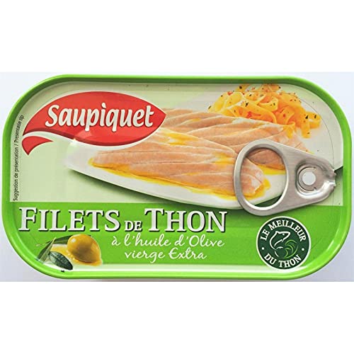 SAUPIQUET - Filets Thon Huile Olive Vierge Extra 115G - Lot De 4
