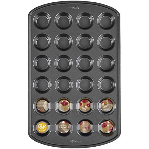 Wilton Perfect Results Premium Non-Stick Mini Muffin Pan & Mini Cupcake Pan, 24-Cavity, Steel #TOP1