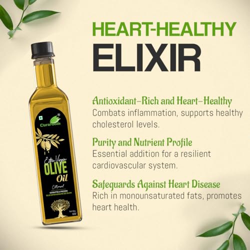 Image of CURA EXTRA VIRGIN OLIVE OIL 500ml I Free Olive vinegar 200ml I Prepared from Italian Olives I Recommended for Roasting, Frying, Baking,drizzling on salads I Cold pressed I Imported from Spain