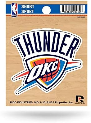 NBA Basketball Oklahoma City Thunder Short Sport Decal 3.75" x 4.75" Die Cut Team Logo Short Sport Decal