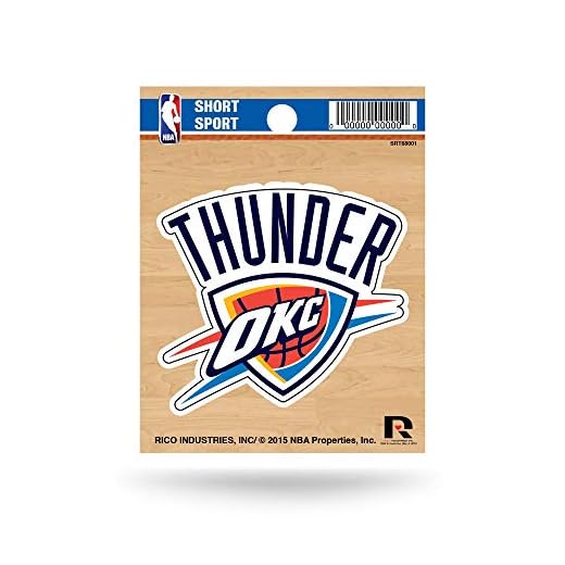NBA Basketball Oklahoma City Thunder Short Sport Decal 3.75" x 4.75" Die Cut Team Logo Short Sport Decal
