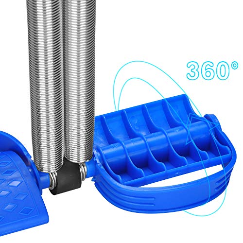 Covvy Elastic Sit Up Pull Rope, Dual Spring Tension Rope Advanced Version Fitness Equipment Pedal Resistance Band For Abdomen/Waist/Arm/Yoga Stretching Slimming Training - Blue #TOP4