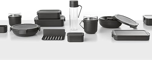 Miniatura 9 de Brabantia Make & Take Break - Juego de 2 piezas, (botella de agua, lonchera plana), gris oscuro