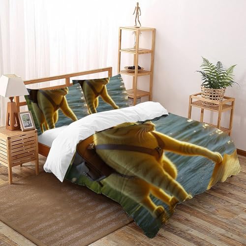 Housse de couette chaton orange microfibre pour lit king size - 2
