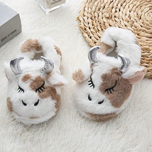 Toddler Slippers Toddler Boys Girls Slippers Cozy Fuzzy House Shoes Indoor House Slippers Non Slip Home Slipper (Brown, 3.5-4.5 Years)2