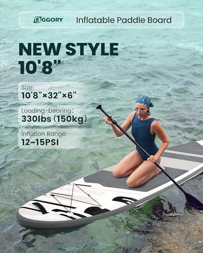 Image of Inflatable Paddle Board, Stand Up Paddle Board | Stable Design with Non-Slip Comfort Deck, Portable Travel Paddle Board