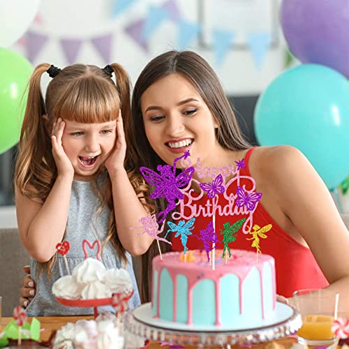 31Pcs Fairy Cake Topper Cake Decoration Birthday Fairy Cake Topper Girls Cake Topper Decoration Fairies Birthday Cake Topper Cupcake Toppers For Kids Girls Birthday Decoration #TOP6