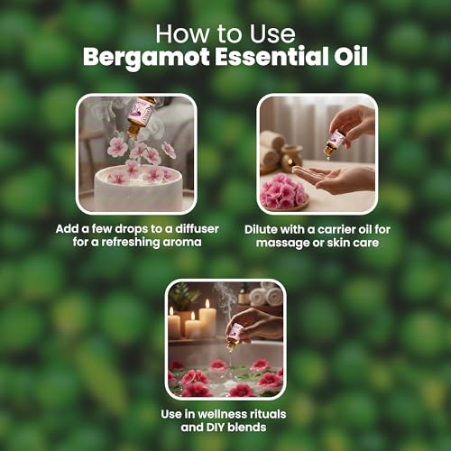 Image of Romyco Bergamot Essential Oil 15ml for Stress Relief Mood Uplift Relaxation Massage & Self-Care | Citrus Aromatherapy Diffuser | Pure Premium Natural Undiluted