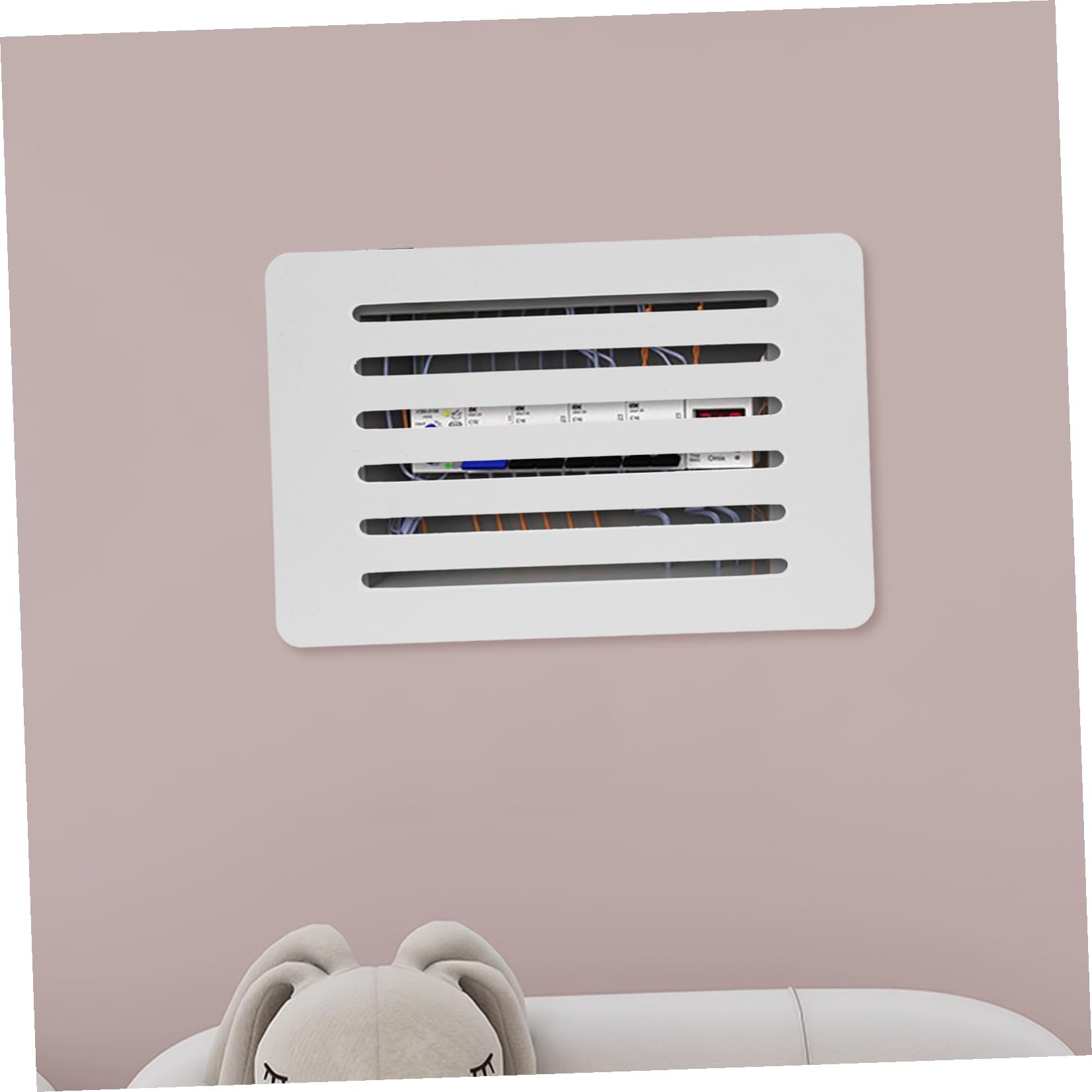 TEHAUX Coperchio Contatore Elettrico Decorativo in Pvc Bianco, Protezione Regolabile per Scatola Derivazione e Contenitore Segnale, Elegante Copertura per Pareti