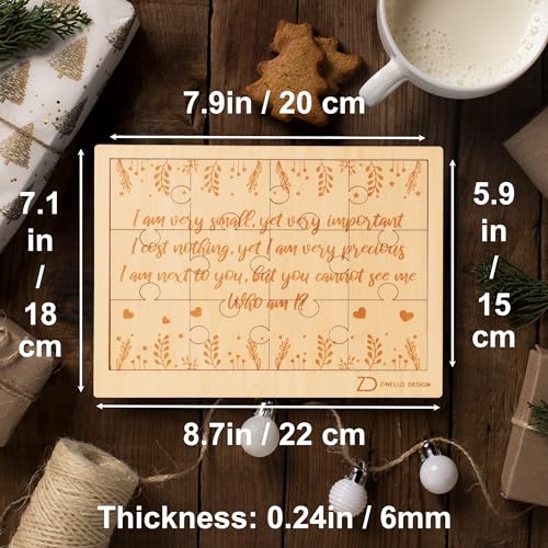 Image of Wooden Pregnancy Announcement Puzzle | Original Puzzle Gift Idea for Future Dad, Grandmother, Grandfather, Godmother, Godfather | Funny Birth Announcement (With Frame), 8.3 inch x 5.9 inch