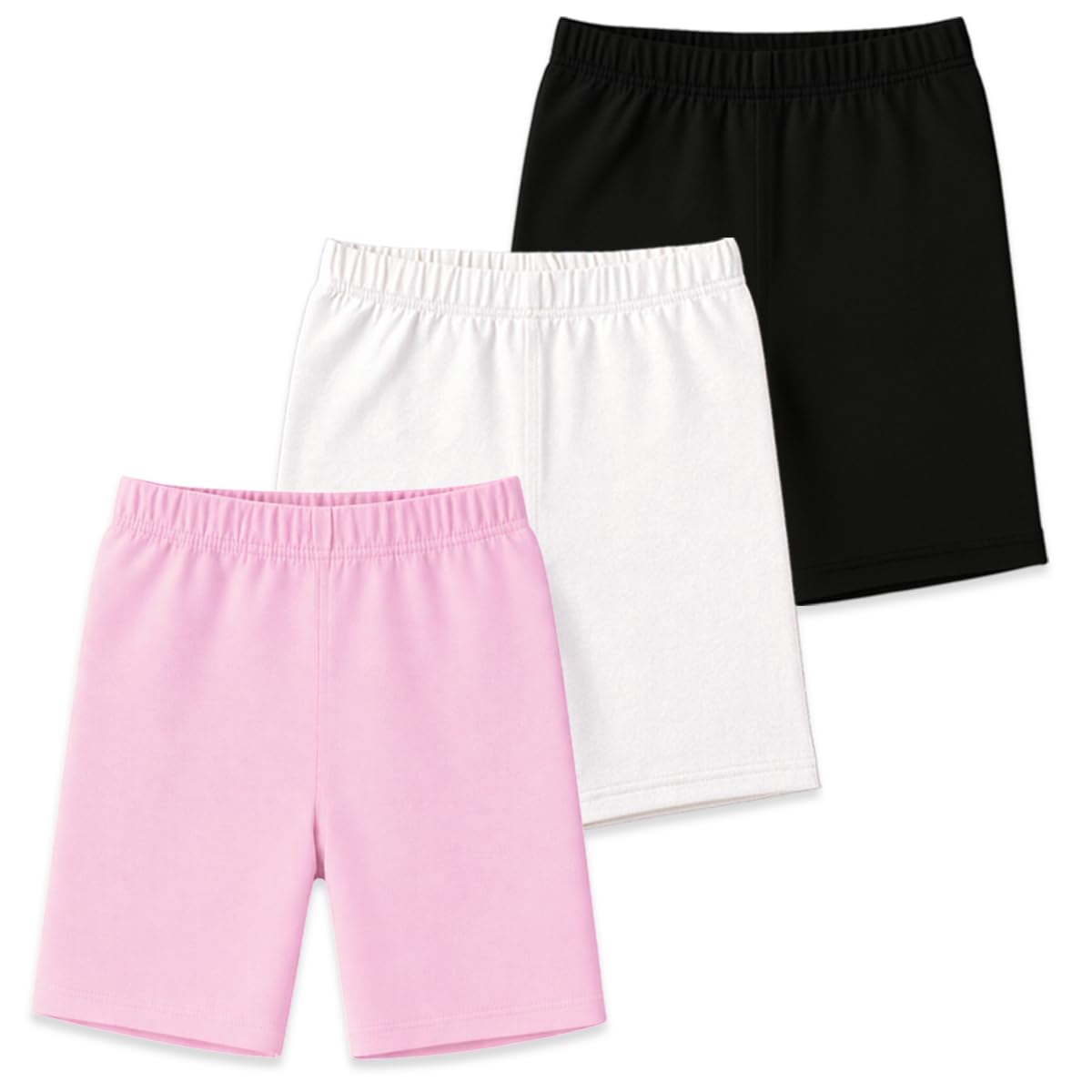 Kuchipoo Girls 100% Cotton Cycling Shorts | Soft & Stretchable Inner Safety Shorts for Under Skirts & Dresses | Breathable Activewear (Pack of 3)-picture-21