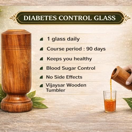 Image of Diabetes Control Wooden Glass | Vijaysar Neem Wood Glass for Sugar Control
