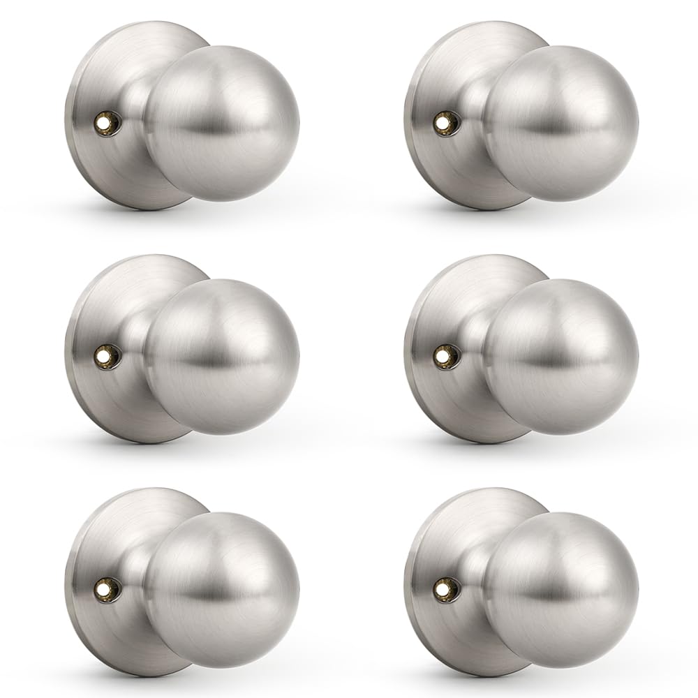 Probrico Brushed Nickel Privacy Door Knobs - 5 Pack -15