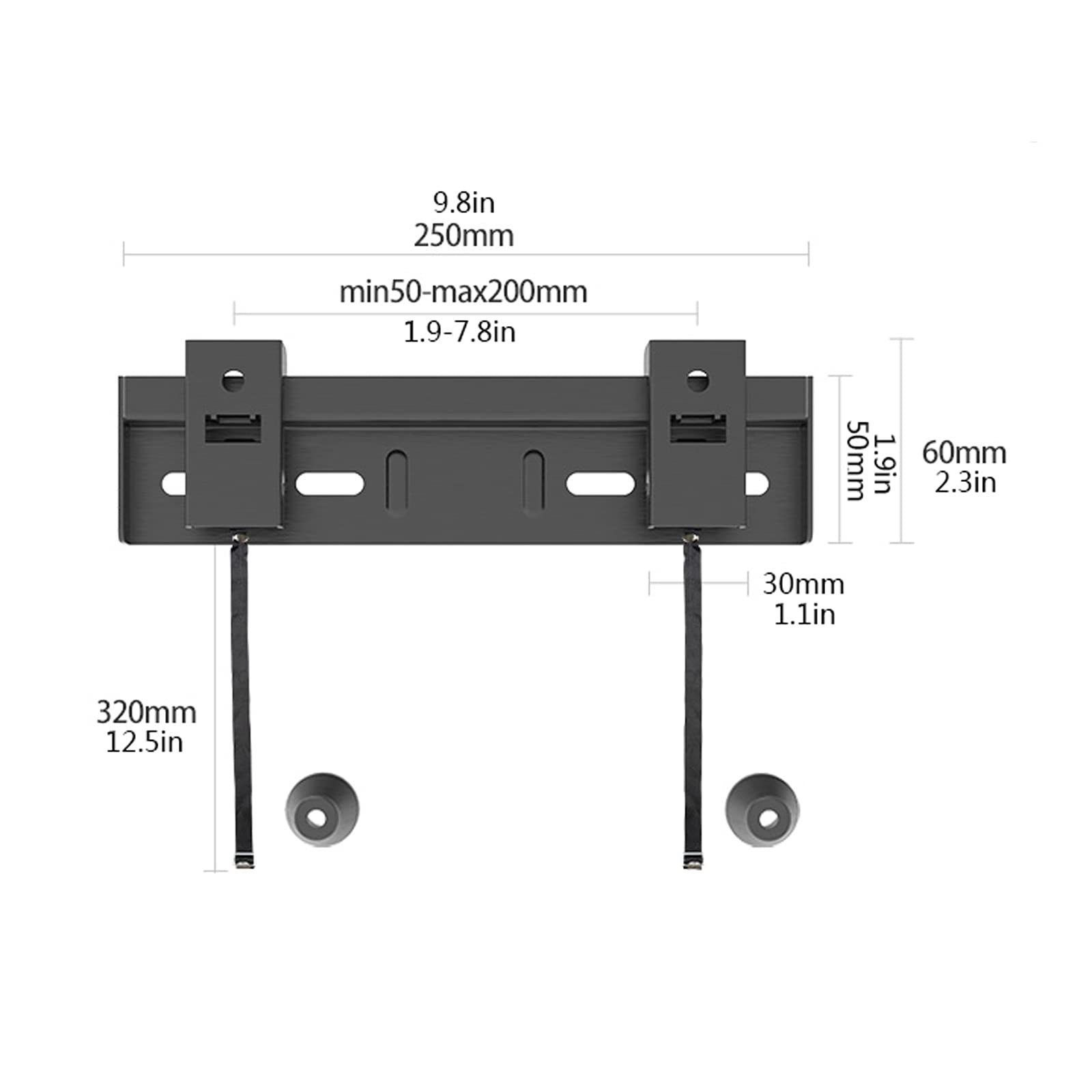 Supporto per TV Staffa TV a parete Parete a basso profilo TV a muro Stand TV con angoli anti-caduti e doppio ganci for la maggior parte dei televisori a schermo piatto da 26-80 pollici Supporto per ba