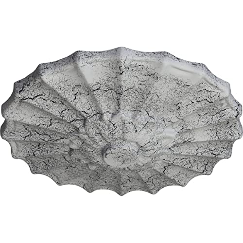 Image of Ekena Millwork CM09SHUWC Ceiling Medallion, Ultra Pure White Crackle