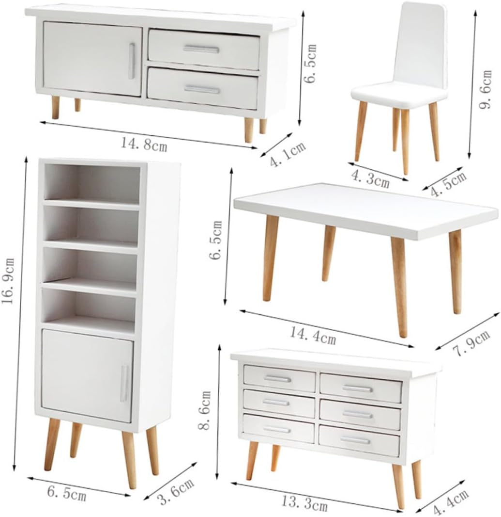 Scale Decorative Mini House Supply White Finish Lightweight Miniature Decor