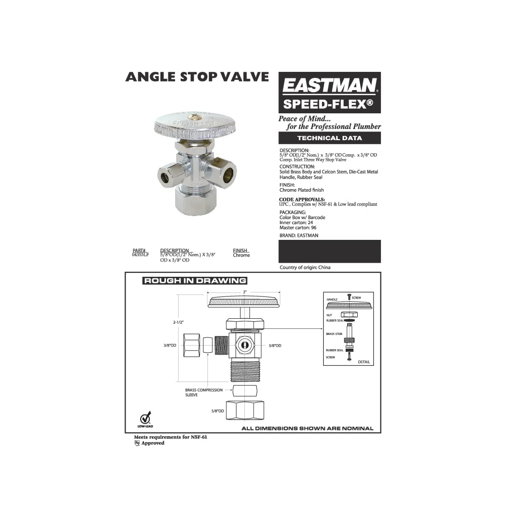 Eastman 04353LF Válvula de tope de salida dual