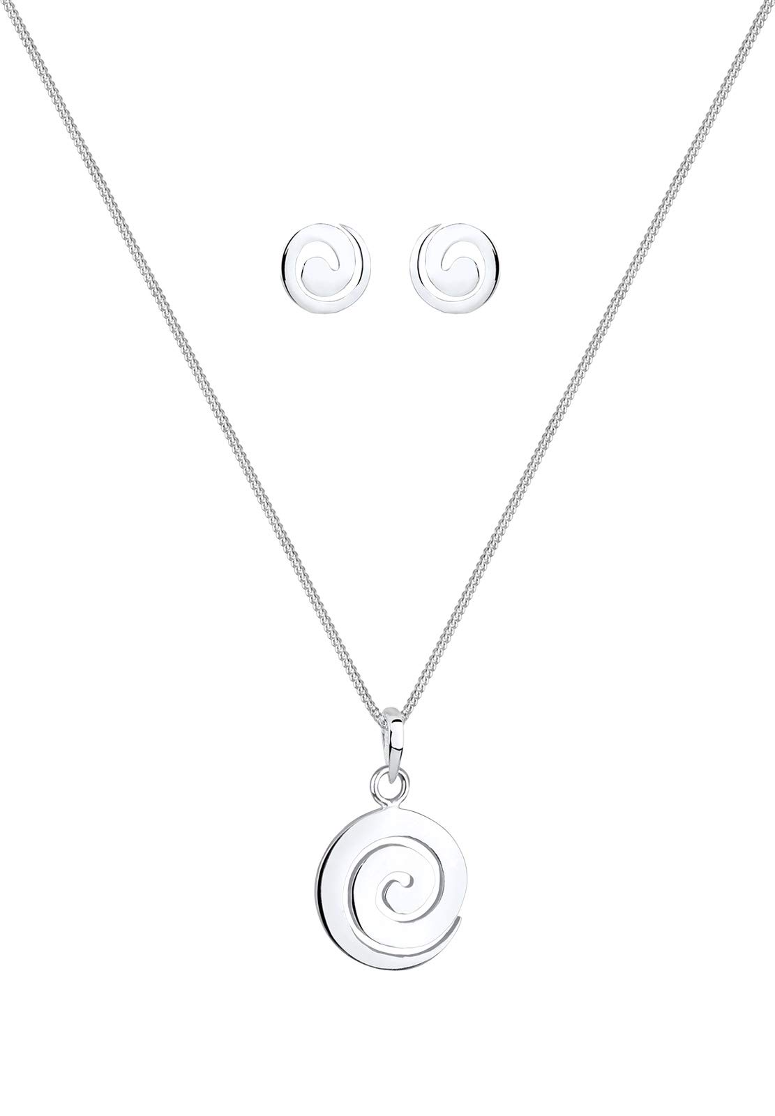 Elli Damen Schmuckset Spirale Anhänger basic modern in 925 Sterling Silber | 925 Silber, Länge 45 cm