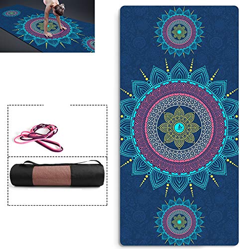 WXLSQ Fitness equipment suede yoga mat, environmentally friendly non-slip strap and bag extra thick fitness mat, suitable for home fitness