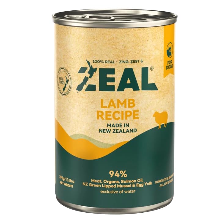 Image of ZEAL New Zealand Wet Dog Food - High Protein, Pure Nutrition, Grain-Free with Superfoods (Lamb, 13.76oz Can 12-Pack)