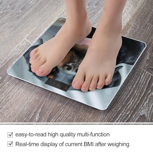 Báscula digital de baño con plataforma amplia y pantalla LCD miniatura 5