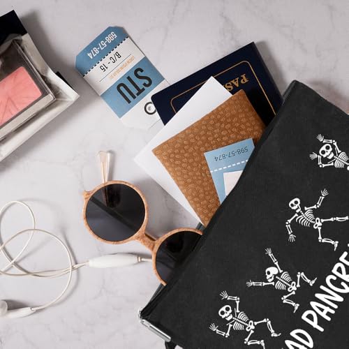 Dead Pancreas Club Cute Skeleton Diabetic Travel Cosmetic Bag, Diabetes Awareness Gifts, Funny Diabetic Bag Gift for Men Women Grandma Grandpa Mom Dad Aunt Uncle Sister Brother4