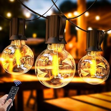 Catena Luminosa Esterno Con Telecomando, 30M G40 Luci da Esterno Giardino con 43+2 LED Plastica Lampadine, 2700K Bianco Caldo, Catena Luci Esterno Impermeabile IP44 per Giardino Terrazzo Feste