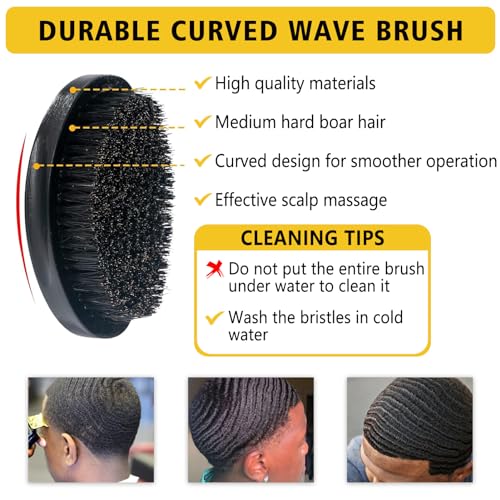 8Pcs Wave Butter 360 Wave Grease for Men, All Natural Wave Cream for Layered Waves, Moisture, Control and Silky Shine Natural Wave Butter Cream with Shea Butter and Beeswax for Wolfing Kit - Image 7