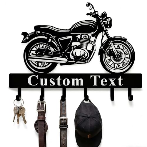 Jceydefy Personalized Key Holder for Wall, Custom Metal Motorcycle Key