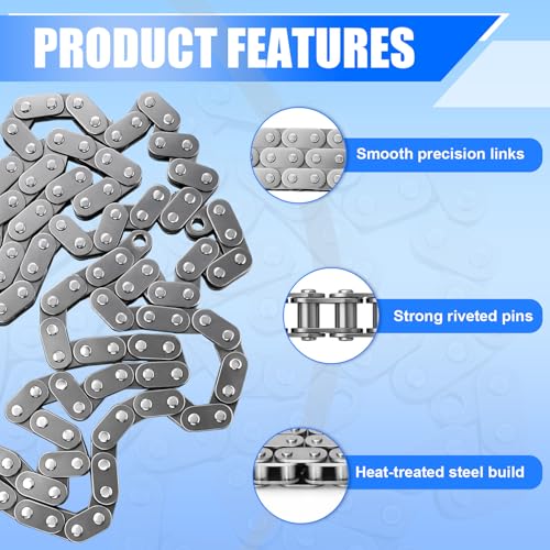 Image of Podoy T8F Drive Chain 134 Links with Chain Breaker & Master Links, Heavy Duty Replacement Chain for 43cc 47cc 49cc 50cc Mini Dirt Bike, Pit Bike, Pocket Bike, Go Kart & ATV