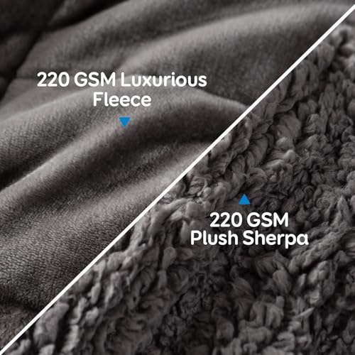 Image of Cottonblue Weighted Blanket 20 lbs 80x87 Inches for Queen King Size Bed, Ultra Soft Sherpa Fleece Weighted Throw Blankets for Relax and Sleep, Cozy Breathable Winter Heavy Bed Blanket, Grey