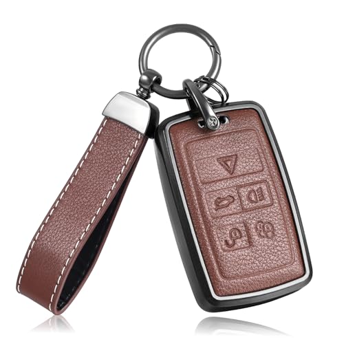 Coque de clé de voiture en cuir Land Rover Discovery Sport Evoque Velar Jaguar XF XJ