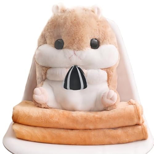 ハムスターのぬいぐるみ 抱き枕 ハムスター ぬいぐるみ 抱きまくら 毛布付き かわいい ハムスター抱きまくら 抱き枕毛布 生地 快適な経験 2-in-1人形 立体 グレードアップしたハンドマフラー ぬいぐるみ 多機能枕毛布 寒くて暖かい 2-in-1スーパ