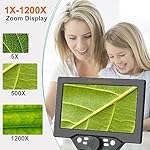 7-inch-LCD-Digital-USB-Microscope-with-8G-TF-CardKoolertron-12MP-1-1200X-Magnification-Handheld-Camera-Video-Recorder8-LED-LightRechargeable-Battery-for-Circuit-Board-Repair-Soldering-PCB-Coins