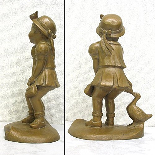 Amazon.co.jp: 清河宗翠『おでかけ』ブロンズ像 銅像 少女 女の子 幼女