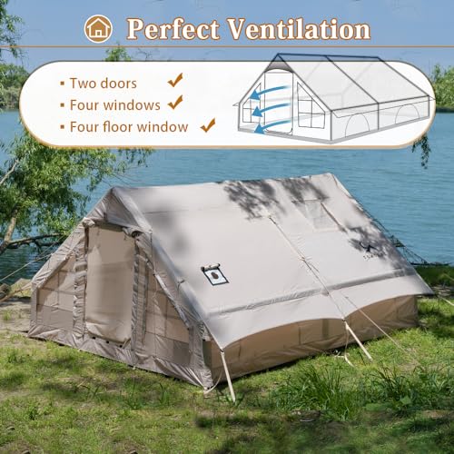 Carpa inflable para camping TOMOUNT para 6-8 personas miniatura 4