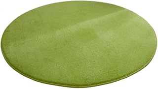 Wambere Runder Teppich aus Korallensamt, Rutschfester Waschbarer Hundeteppich, Schlafzimmer Teppich, 40cm, Grasgrün