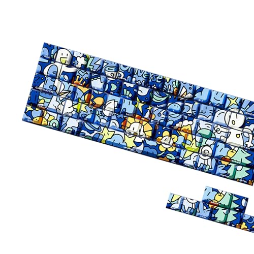 Teclas PBT ergonómicas que no se borran con impresión lateral transparente y diseño Graffiti