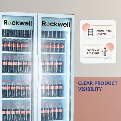 Image of ROCKWELL RVC1100 Visi Cooler, Large Capacity, Bright LED Interior, Fast Even Cooling, Power-Saving System for Heavy-Use Stores, 4-Year Warranty