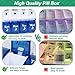 Shintop Weekly Pill Organizer 2 Times a Day, Easy Fill Am Pm Pill Box 7 Day Push Button Medicine Holder Daily for Vitamins Supplements(Blue & White)