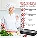 NutriChef Food Vacuum Sealer Machine, Stainless Steel Automatic Air Sealing System for Dry/Moist Foods, LED Touch Controls, Includes Vacuum Hose, Bag Roll and Wine Stopper, 110W Suction Power, 14