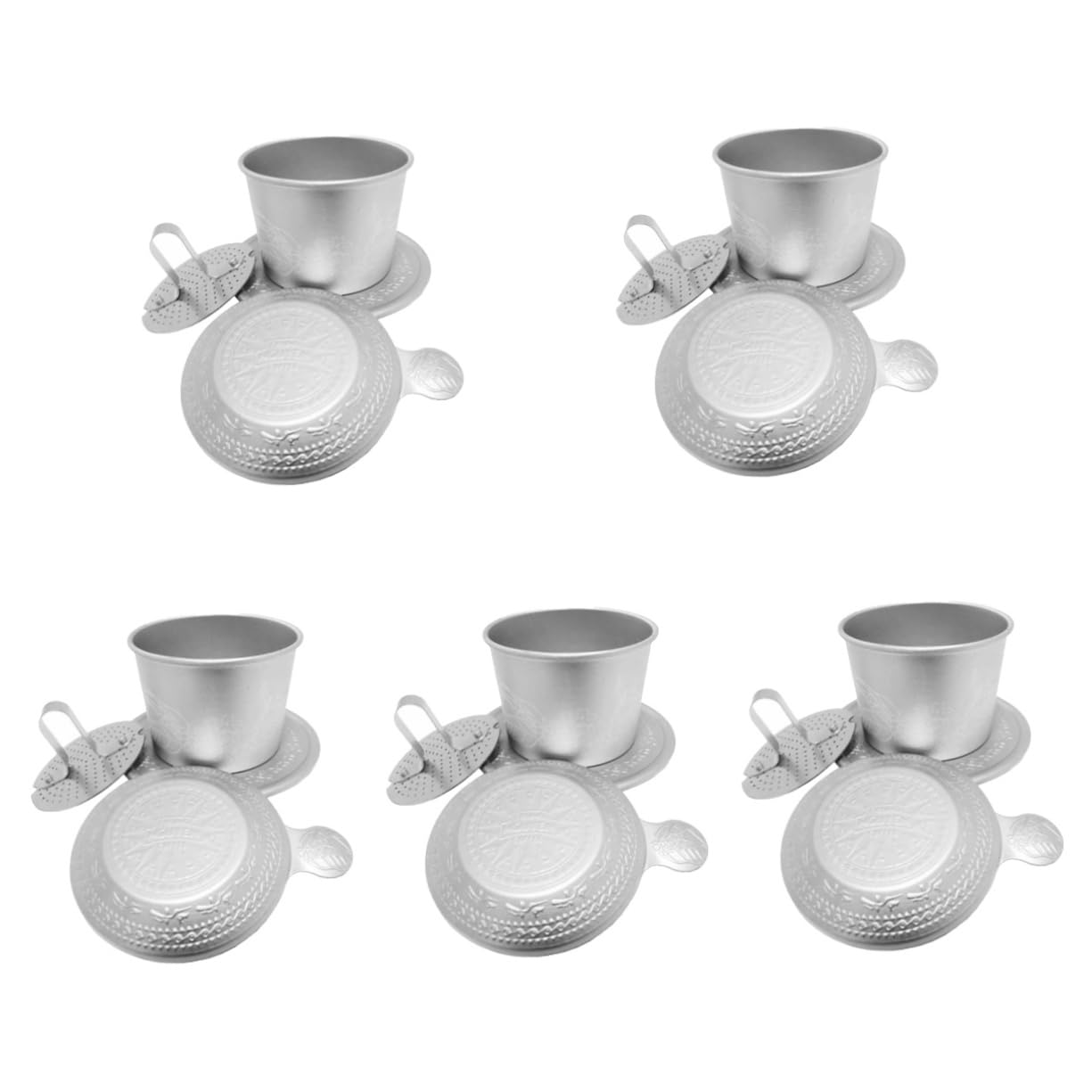 Ciieeo 5sätze Vietnamese Dripper Aluminium Tragbarer Kaffeefilter Für Handaufguss Für Camping Und Kompakte Für Kaffeeliebhaber