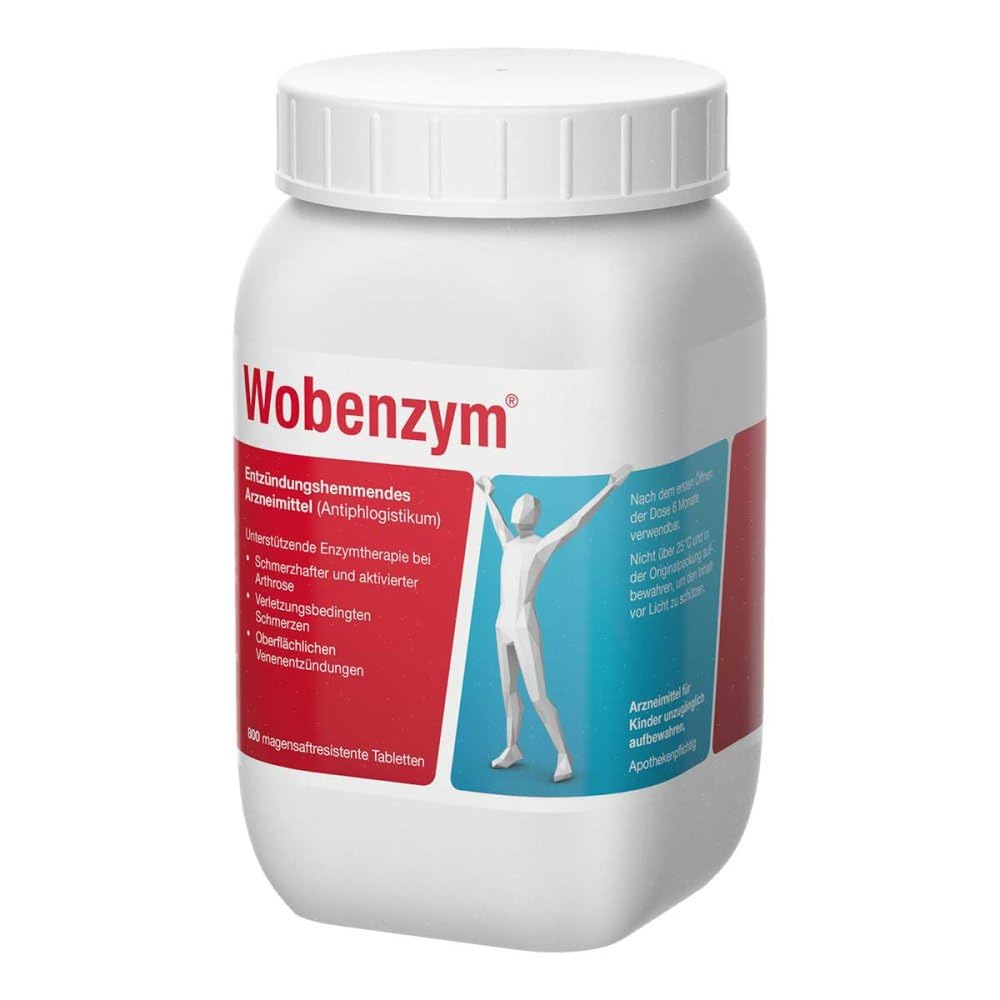 Wobenzym | Entzündungshemmendes Arzneimittel mit Enzym-Komplex | Bromelain, Trypsin und Rutin | Aktiviert die Selbstheilungskräfte & unterstützt den Körper bei der Abwehr von Entzündungen (800 Stück)