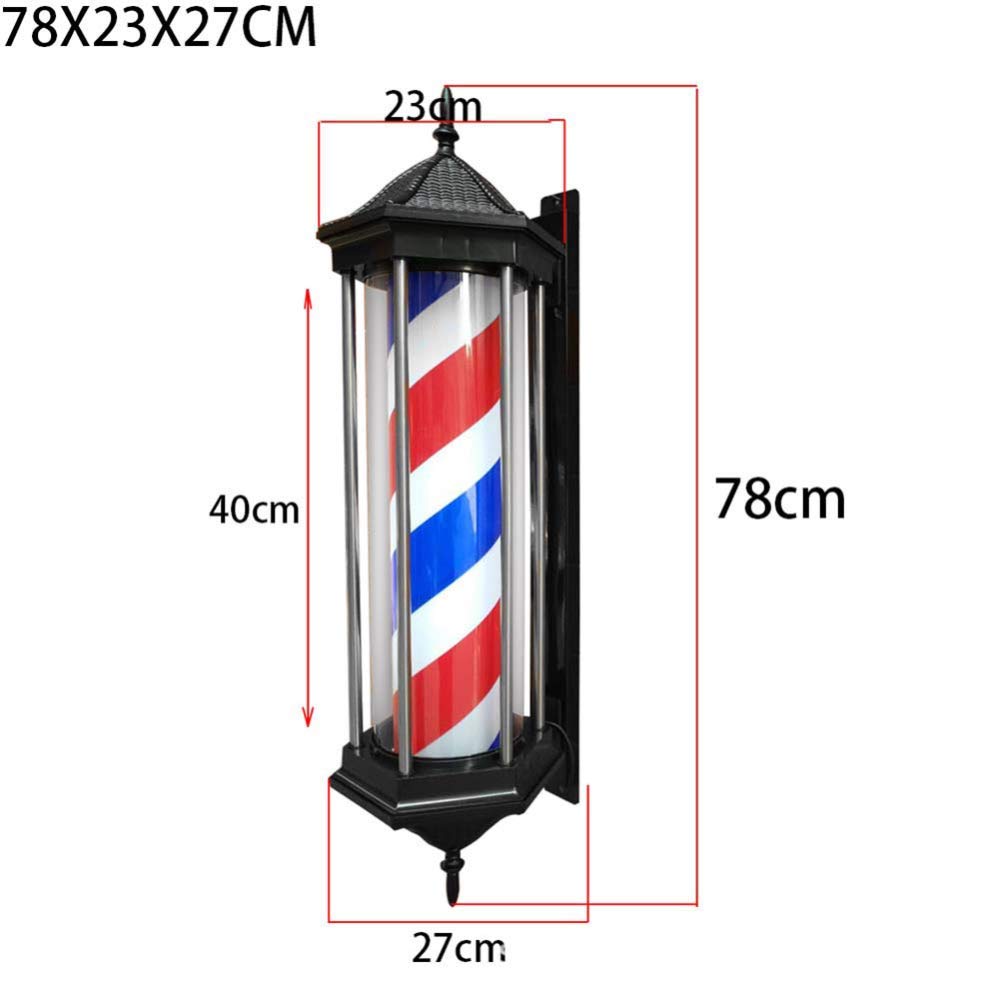 Lampada da barbiere impermeabile, luce rotante a LED, con strisce rosse, bianche e blu, lampada da parete a risparmio energetico per parrucchieri