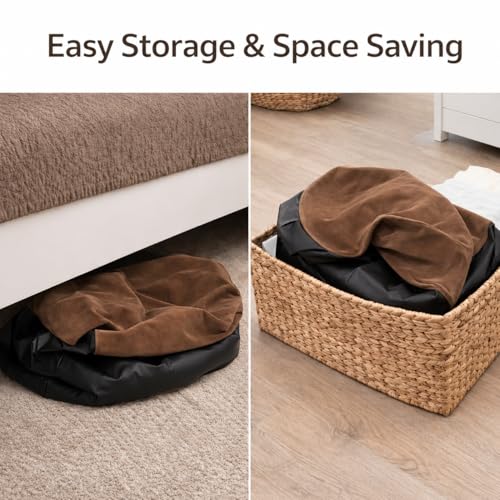 Image of Inflatable Lounge Chair for Adults with Ottoman, Foldable Air Sofa Couch, Portable Blow Up Chair for Living Room Bedroom, Comfortable Indoor Seating, 150 kg Capacity (Coffee)